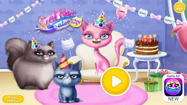 Cat Hair Salon Birthday Party android App screenshot 4